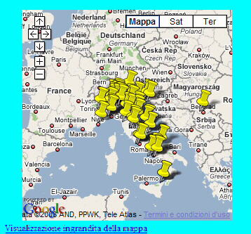 Vespa Mappa di Vespa Forever, la mappa dei Vespisti