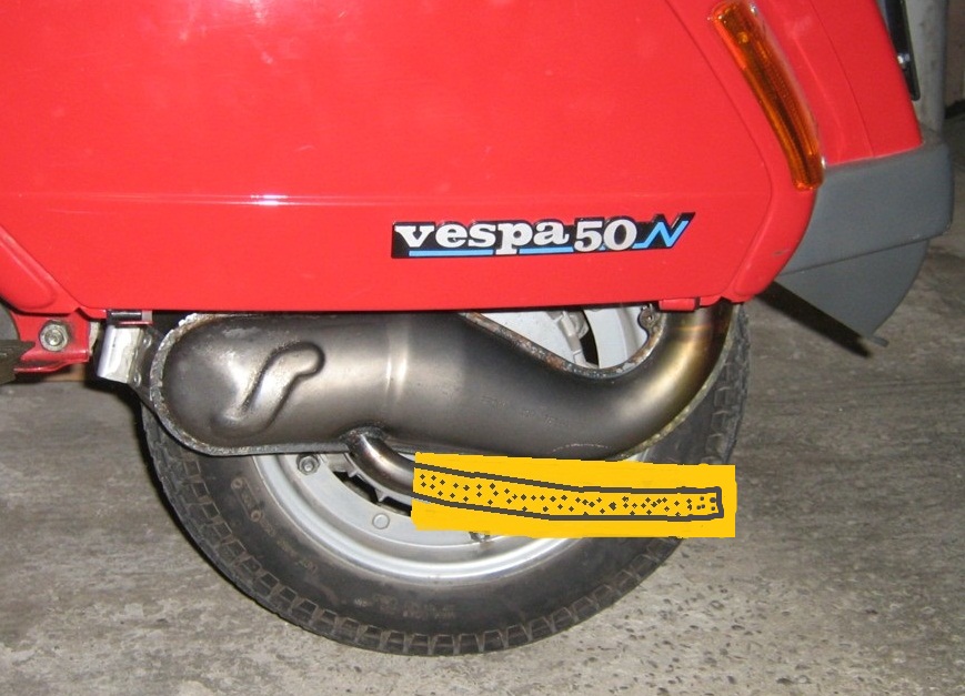 MARMITTA A SERPENTONE PER VESPA 125 SENZA SILENZIATORE