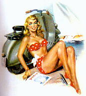 donne e motori Vespa Piaggio 1953