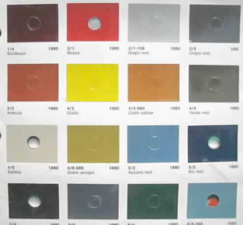 tabella colori originali vespa piaggio modelli vari vespaforever