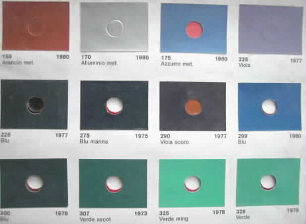 tabella colori originali vespa piaggio modelli vari vespaforever
