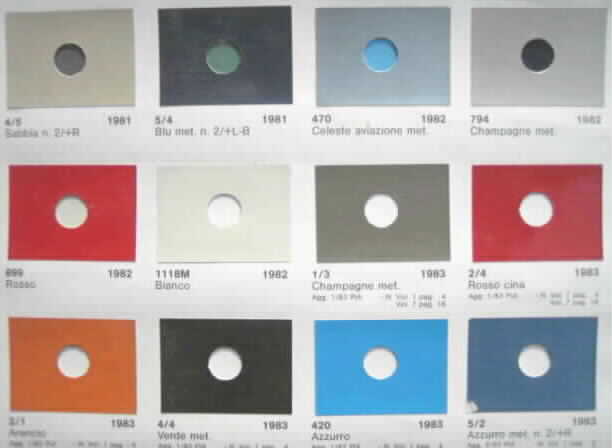tabella colori originali vespa piaggio modelli vari vespaforever