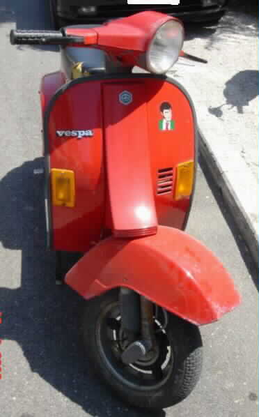 vespa 5o pk xl rossa da restaurare