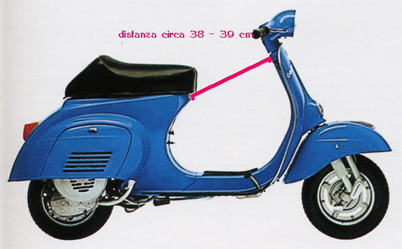 Vespa 50 distanza scudo telaio telaio piegato
